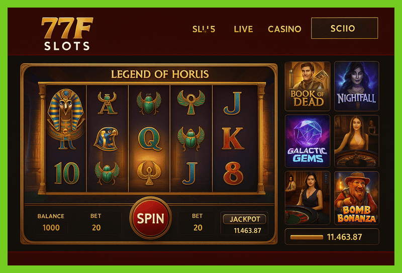 Explore o mundo das slot machines no 77F Casino